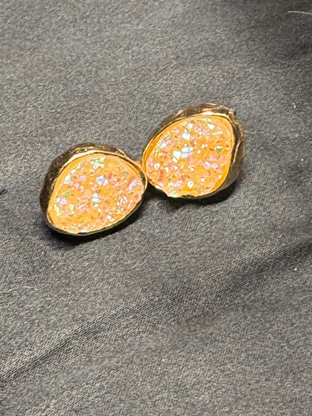 Kendra Scott Gold Ellie Studs (necklace also for sale) in Iridescent Druzy